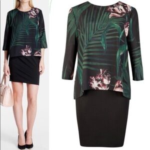 Ted Baker Danetta Palm Floral Layered Tunic Dress